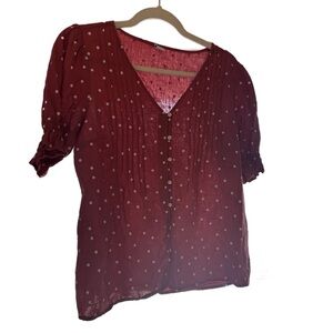 Old Navy Red Polka Dot Blouse